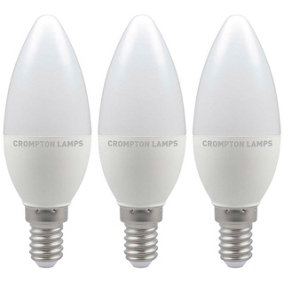 Crompton Lamps LED Candle 5W E14 Dimmable Warm White Opal (40W Eqv) (3 Pack)