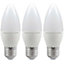 Crompton Lamps LED Candle 5W E27 Dimmable Cool White Opal (40W Eqv) (3 Pack)