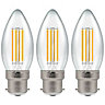 Crompton Lamps LED Candle 6.5W B22 Filament Warm White Clear (60W Eqv) (3 Pack)