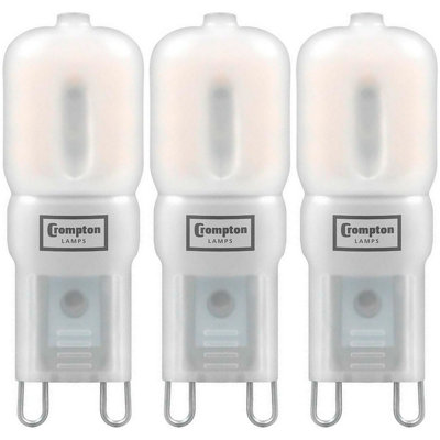 Crompton Lamps LED G9 Capsule 2.5W Cool White Opal (25W Eqv) (3 Pack)