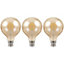 Crompton Lamps LED G95 Globe 5W B22 Dimmable Filament Extra Warm White Antique Bronze (40W Eqv) (3 Pack)