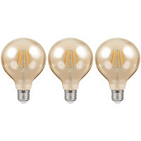 Crompton Lamps LED G95 Globe 5W E27 Dimmable Filament Extra Warm White Antique Bronze (40W Eqv) (3 Pack)