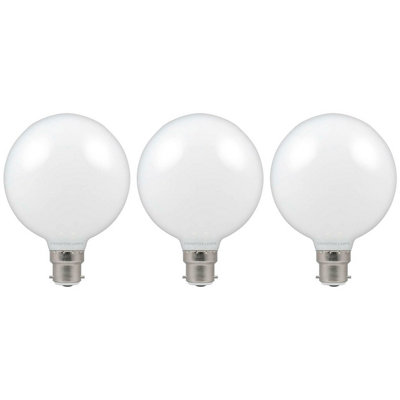 Crompton Lamps LED G95 Globe 7W B22 Dimmable Warm White Opal (3 Pack)