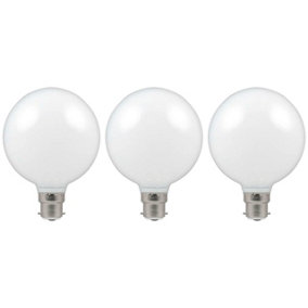 Crompton Lamps LED G95 Globe 7W B22 Dimmable Warm White Opal (3 Pack)