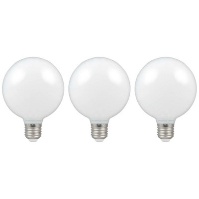 Crompton Lamps LED G95 Globe 7W E27 Screw Large Light Bulbs 3-Pack 95mm 60W Warm White Equivalent Dimmable Light Bulbs