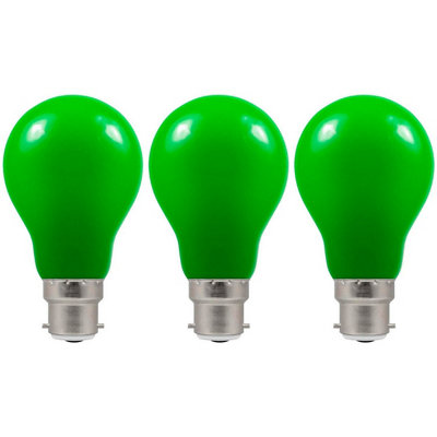 Crompton Lamps LED GLS 1.5W B22 IP65 Green (3 Pack)