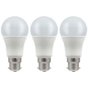 Crompton Lamps LED GLS 11W B22 Dimmable Cool White Opal (75W Eqv) (3 Pack)