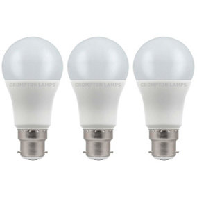 Crompton Lamps LED GLS 11W B22 Dimmable Daylight Opal (75W Eqv) (3 Pack)