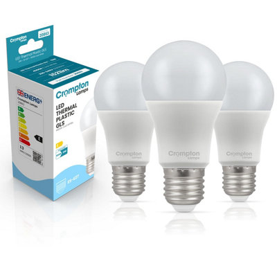 Crompton Lamps LED GLS 13W E27 Dimmable (3 Pack) Cool White Opal (100W ...