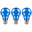 Crompton Lamps LED GLS 4.5W B22 Harlequin IP65 Blue Translucent (3 Pack)