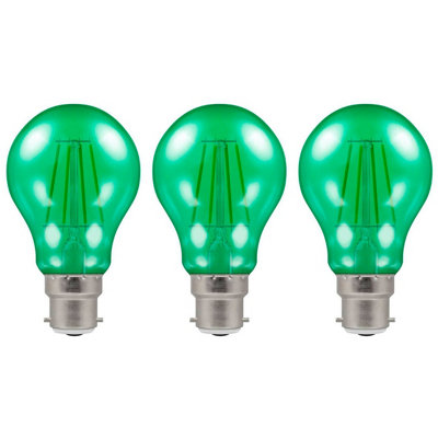 Crompton Lamps LED GLS 4.5W B22 Harlequin IP65 Green Translucent (3 Pack)