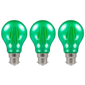 Crompton Lamps LED GLS 4.5W B22 Harlequin IP65 Green Translucent (3 Pack)