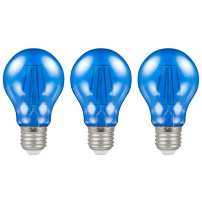 Crompton Lamps LED GLS 4.5W E27 Harlequin IP65 Blue Translucent (3 Pack)