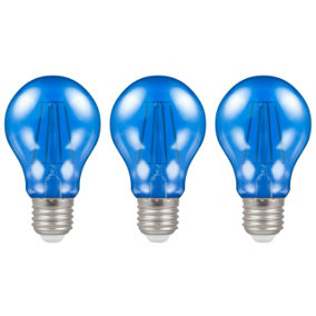 Crompton Lamps LED GLS 4.5W E27 Harlequin IP65 Blue Translucent (3 Pack)