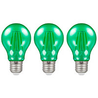 Crompton Lamps LED GLS 4.5W E27 Harlequin IP65 Green Translucent (3 Pack)
