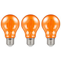 Crompton Lamps LED GLS 4.5W E27 Harlequin IP65 Orange Translucent (3 Pack)