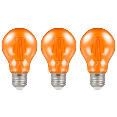 Crompton Lamps LED GLS 4.5W E27 Harlequin IP65 Orange Translucent (3 Pack)