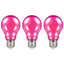 Crompton Lamps LED GLS 4.5W E27 Harlequin IP65 Pink Translucent (3 Pack)