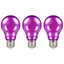 Crompton Lamps LED GLS 4.5W E27 Harlequin IP65 Purple Translucent (3 Pack)