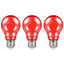 Crompton Lamps LED GLS 4.5W E27 Harlequin IP65 Red Translucent (3 Pack)