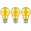 Crompton Lamps LED GLS 4.5W E27 Harlequin IP65 Yellow Translucent (3 Pack)