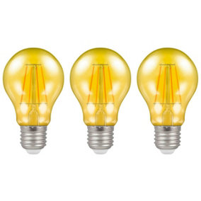 Crompton Lamps LED GLS 4.5W E27 Harlequin IP65 Yellow Translucent (3 Pack)