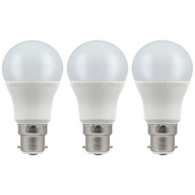 Crompton Lamps LED GLS 8.5W B22 Cool White Opal (60W Eqv) (3 Pack)