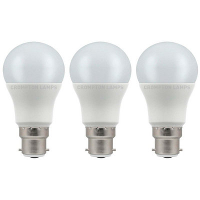 Crompton Lamps LED GLS 8.5W B22 Warm White Opal (60W Eqv) (3 Pack)