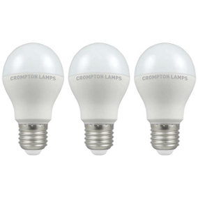 Crompton Lamps LED GLS 8.5W E27 Cool White Opal (60W Eqv) (3 Pack)