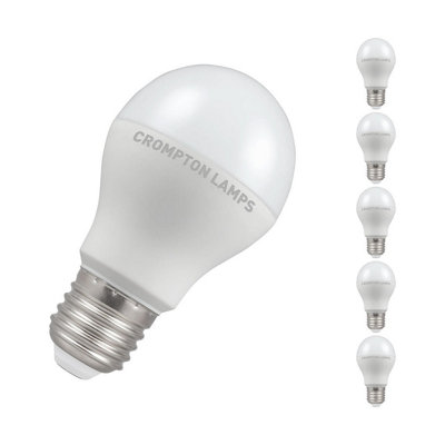 Crompton Lamps LED GLS 8.5W E27 Dimmable (5 Pack) Cool White Opal (60W Eqv)