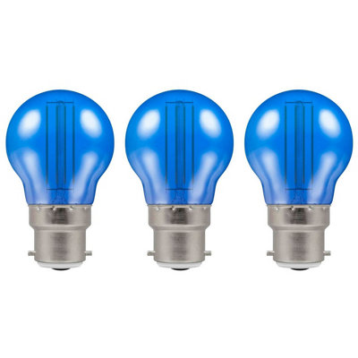 Crompton Lamps LED Golfball 4.5W B22 Harlequin IP65 Blue Translucent (3 Pack)