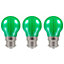 Crompton Lamps LED Golfball 4.5W B22 Harlequin IP65 Green Translucent (3 Pack)
