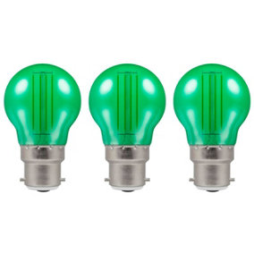 Crompton Lamps LED Golfball 4.5W B22 Harlequin IP65 Green Translucent (3 Pack)