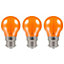 Crompton Lamps LED Golfball 4.5W B22 Harlequin IP65 Orange Translucent (3 Pack)