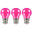 Crompton Lamps LED Golfball 4.5W B22 Harlequin IP65 Pink Translucent (3 Pack)