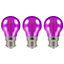 Crompton Lamps LED Golfball 4.5W B22 Harlequin IP65 Purple Translucent (3 Pack)