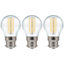 Crompton Lamps LED Golfball 4.5W B22 Harlequin IP65 Warm White Clear (3 Pack)