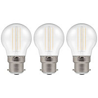 Crompton Lamps LED Golfball 4.5W B22 Harlequin IP65 White Translucent (3 Pack)