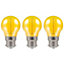 Crompton Lamps LED Golfball 4.5W B22 Harlequin IP65 Yellow Translucent (3 Pack)