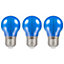 Crompton Lamps LED Golfball 4.5W E27 Harlequin IP65 Blue Translucent (3 Pack)