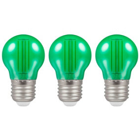 Crompton Lamps LED Golfball 4.5W E27 Harlequin IP65 Green Translucent (3 Pack)