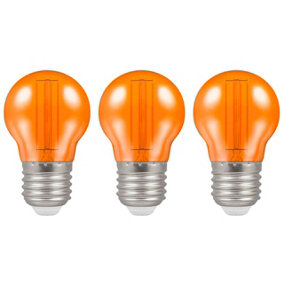 Crompton Lamps LED Golfball 4.5W E27 Harlequin IP65 Orange Translucent (3 Pack)