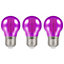 Crompton Lamps LED Golfball 4.5W E27 Harlequin IP65 Purple Translucent (3 Pack)