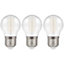 Crompton Lamps LED Golfball 4.5W E27 Harlequin IP65 White Translucent (3 Pack)