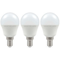 Crompton Lamps LED Golfball 4.9W E14 Warm White Opal (40W Eqv) (3 Pack)