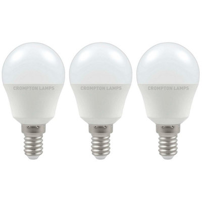 Crompton Lamps LED Golfball 4.9W E14 Warm White Opal (40W Eqv) (3 Pack)