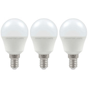 Crompton Lamps LED Golfball 4.9W E14 Warm White Opal (40W Eqv) (3 Pack)