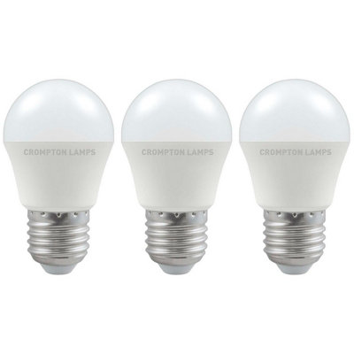 Crompton Lamps LED Golfball 4.9W E27 Cool White Opal (40W Eqv) (3 Pack)