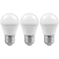 Crompton Lamps LED Golfball 4.9W E27 Daylight Opal (40W Eqv) (3 Pack)