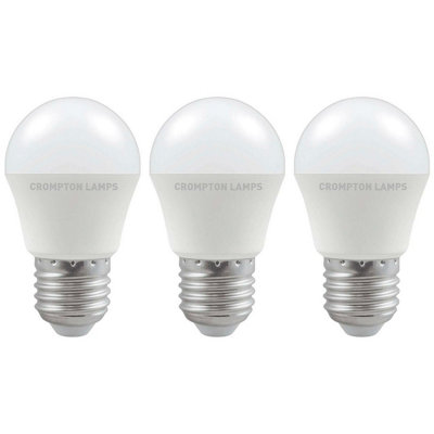 Crompton Lamps LED Golfball 4.9W E27 Warm White Opal (40W Eqv) (3 Pack)